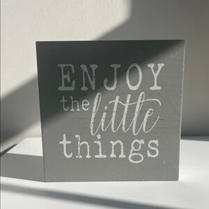 Gray Decorative Sign with Inspirational Quote